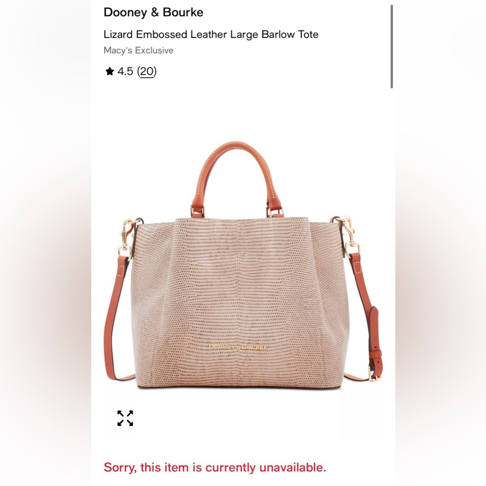 Dooney & Bourke Lizard Embossed Large Leather Barlow convertible bag - like New - Picture 16 of 16